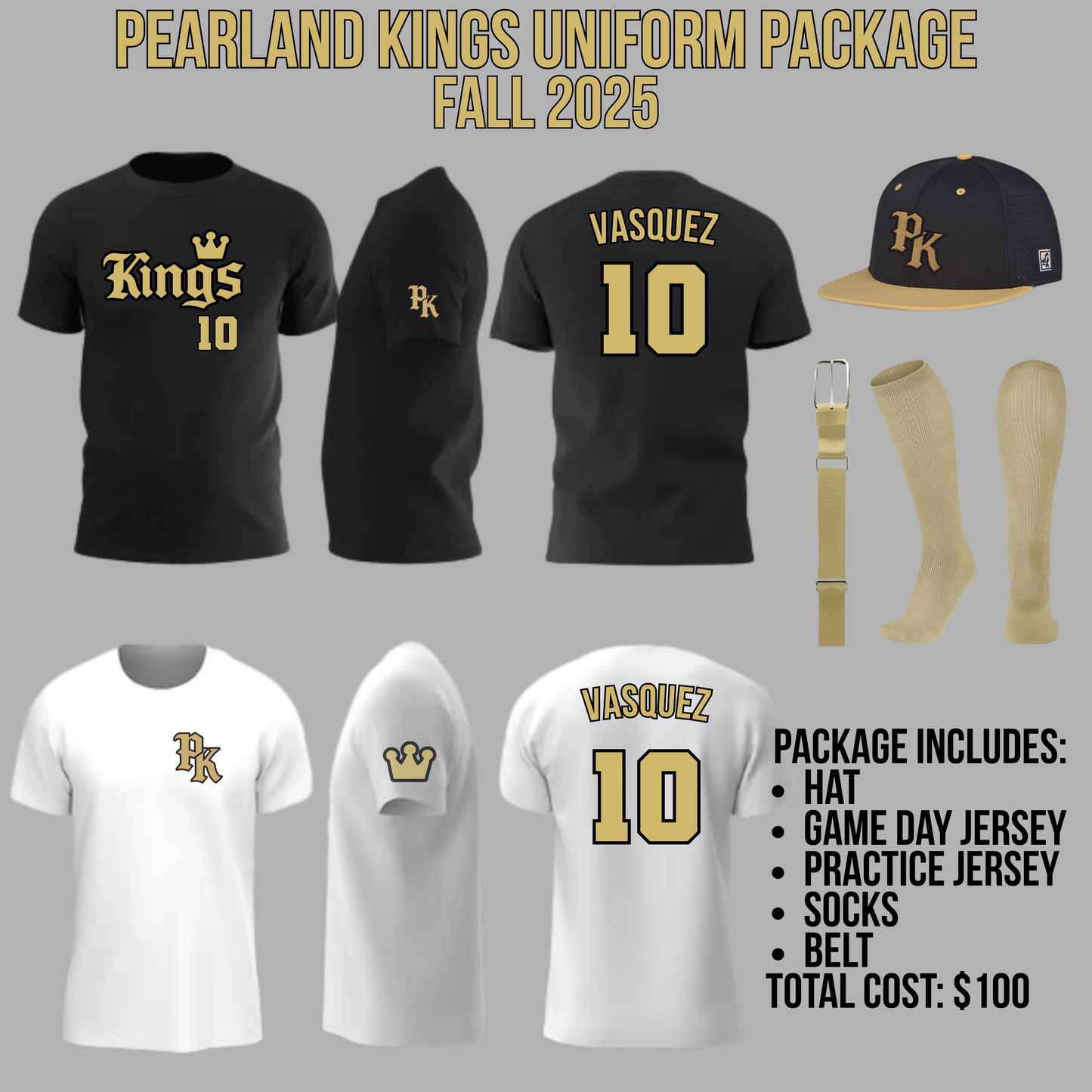 Pearland Kings Fall 2025 Uniform Package