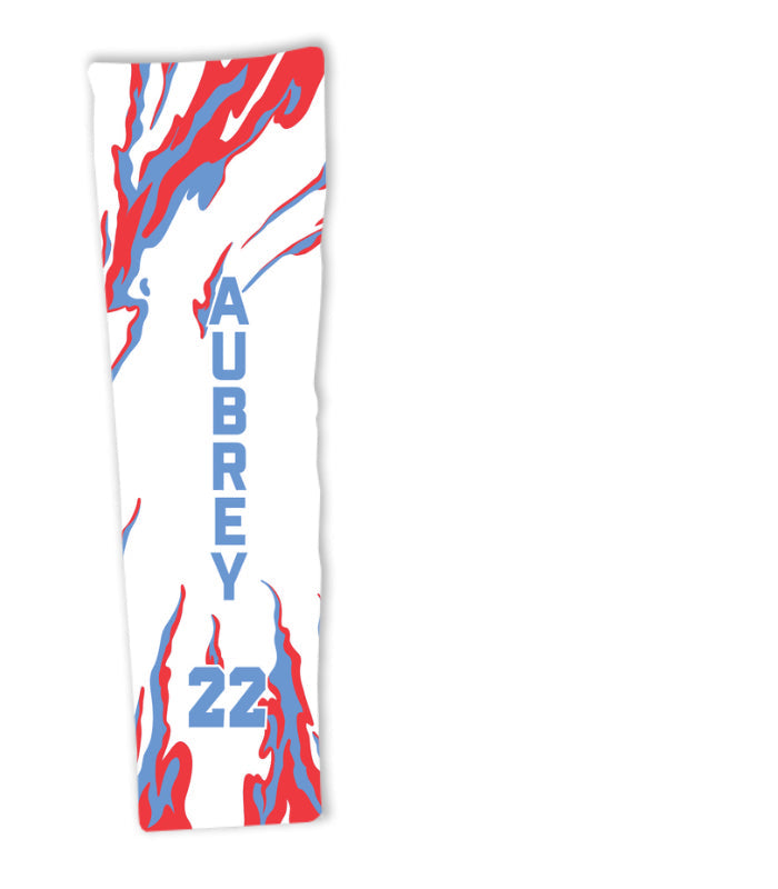 White with Red & Blue Swirl Compression Sleeve