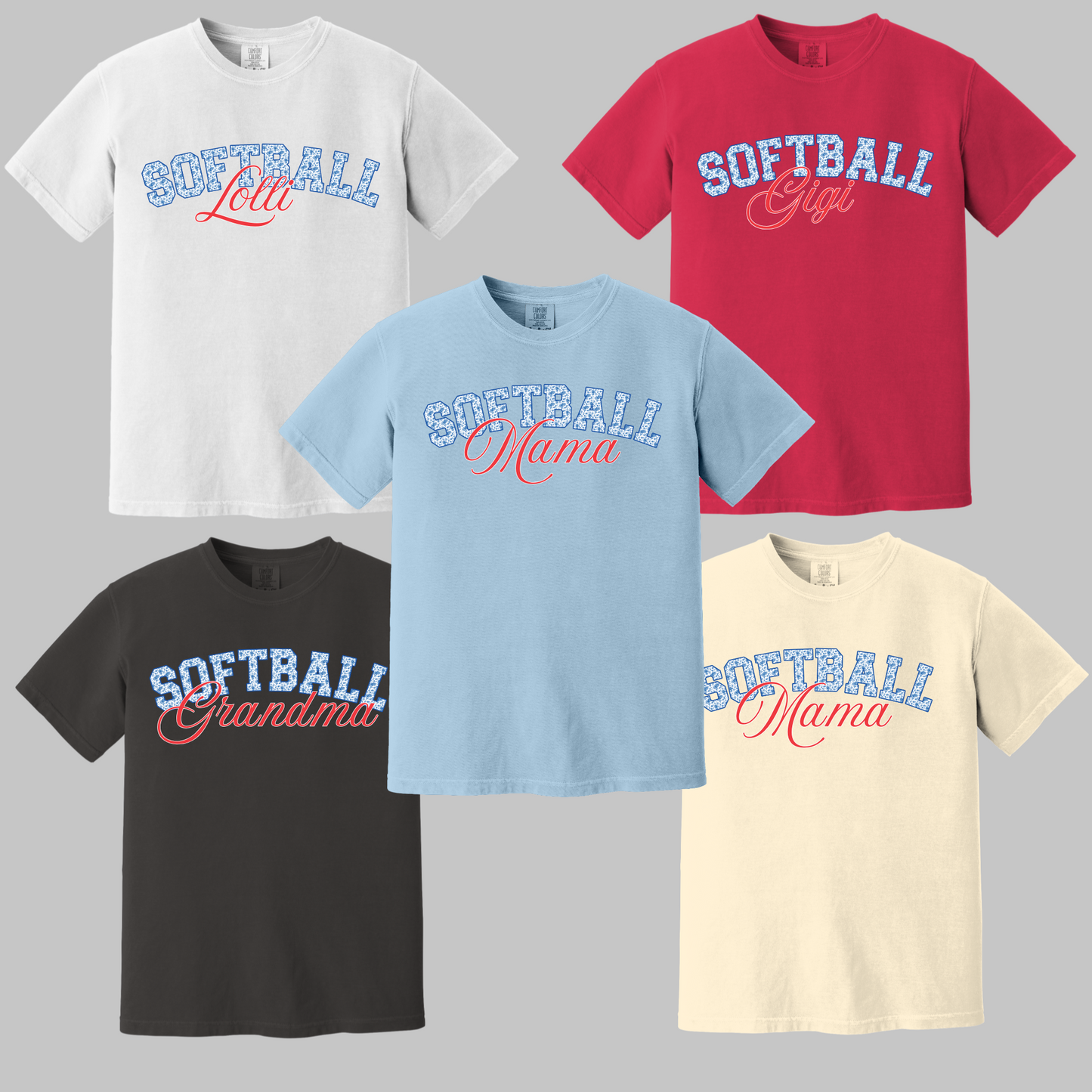 Toile Softball Mama (Grandma, Gigi, Lolli)  T-Shirt