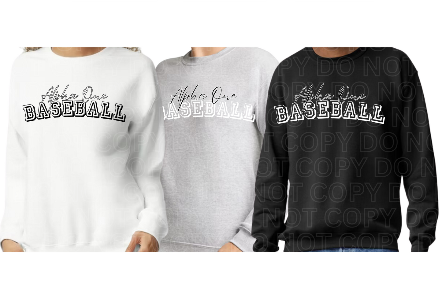 Alpha One Baseball Crewneck Sweatshirt